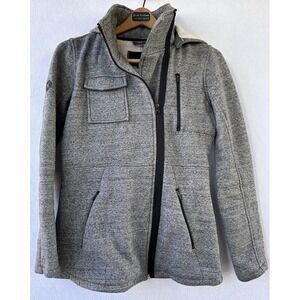 Hurley Jacket Fleece-Lined Zip-Up Removable Hood Pockets Grey Women's XS